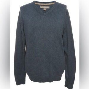 Eddie Bauer Men's Charcoal V-Neck Sweater